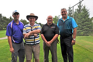 Hugo Pelletier, de Dealertrack, Michel Leblanc et Denis Bouchard, de Acc. Auto Leblanc, et Pierre Barré, de Dealertrack