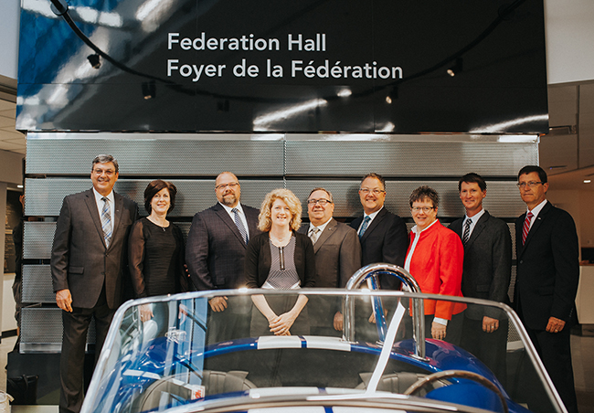 CADA and provincial association members unveil Federation Hall.