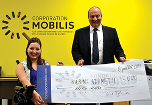 Pierre Langlois en compagnie de Karine Vermette.